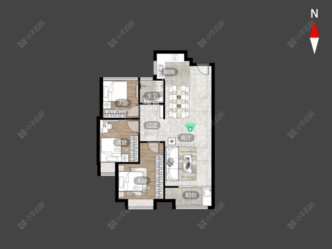 龙湖龙誉城三期房源户型图 常州龙湖龙誉城三期在售二手房源户型图_小牛看房