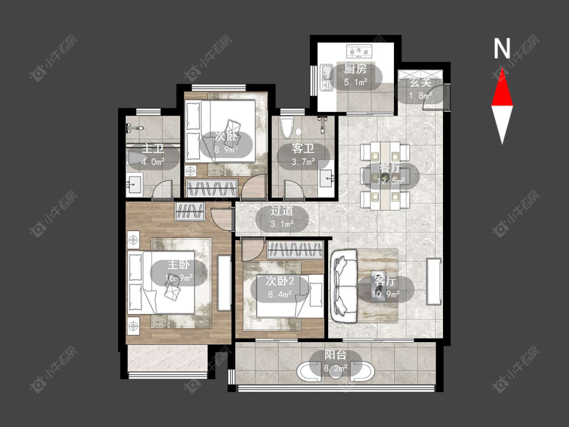 常州蓝光晶曜在售二手房源户型图_小牛看房