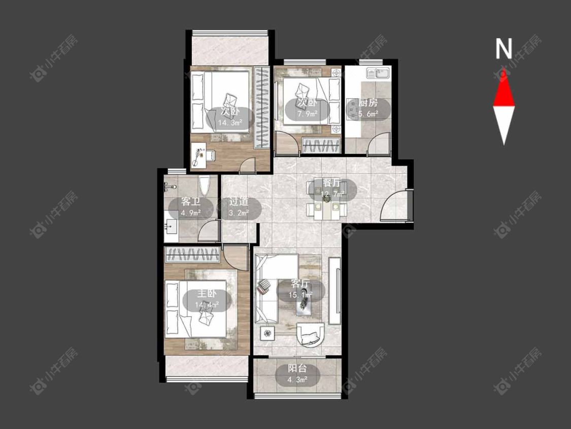 常州南湖家苑在售二手房源户型图_小牛看房