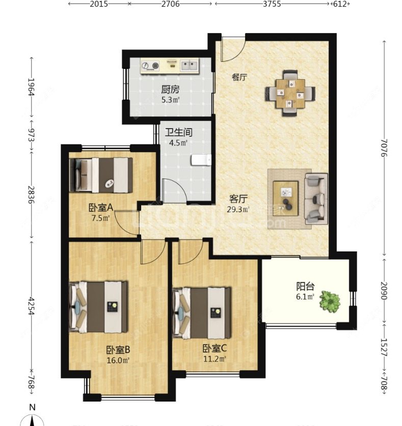 常州绿都万和城五区在租房源户型图_小牛看房