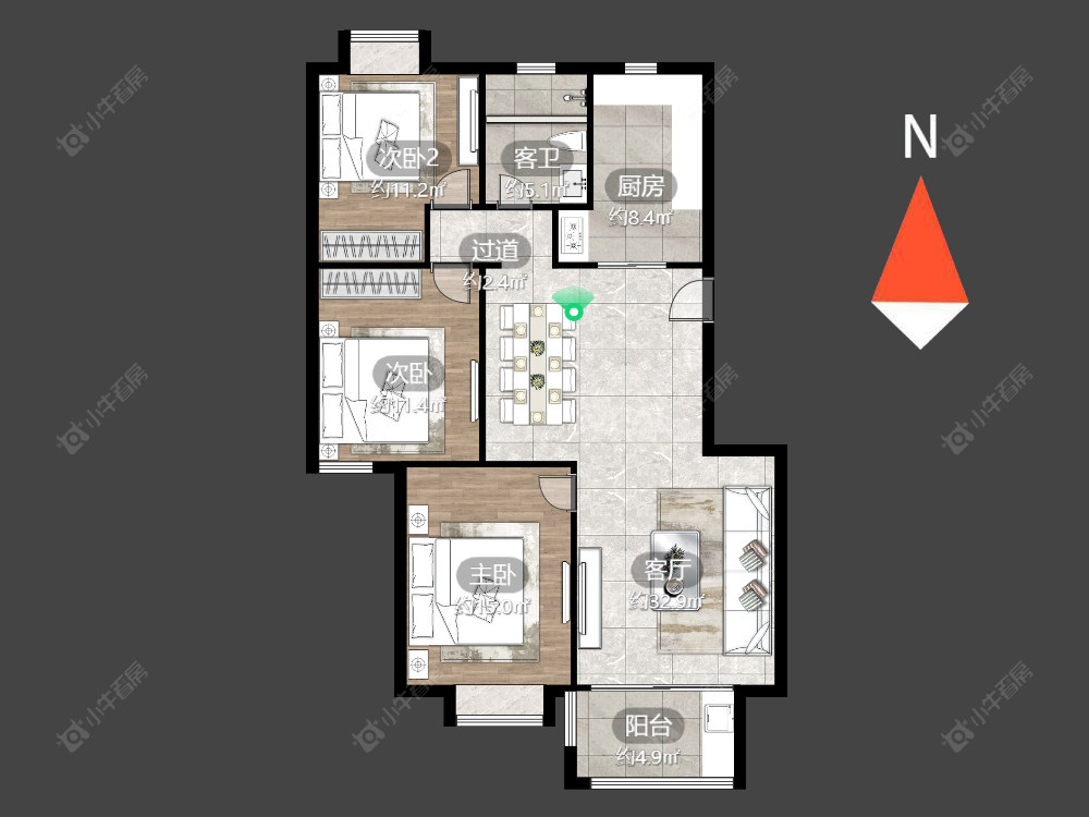 常州阳湖名城在售二手房源户型图_小牛看房