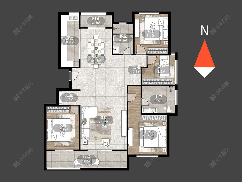 常州绿城江南里在售二手房源户型图_小牛看房