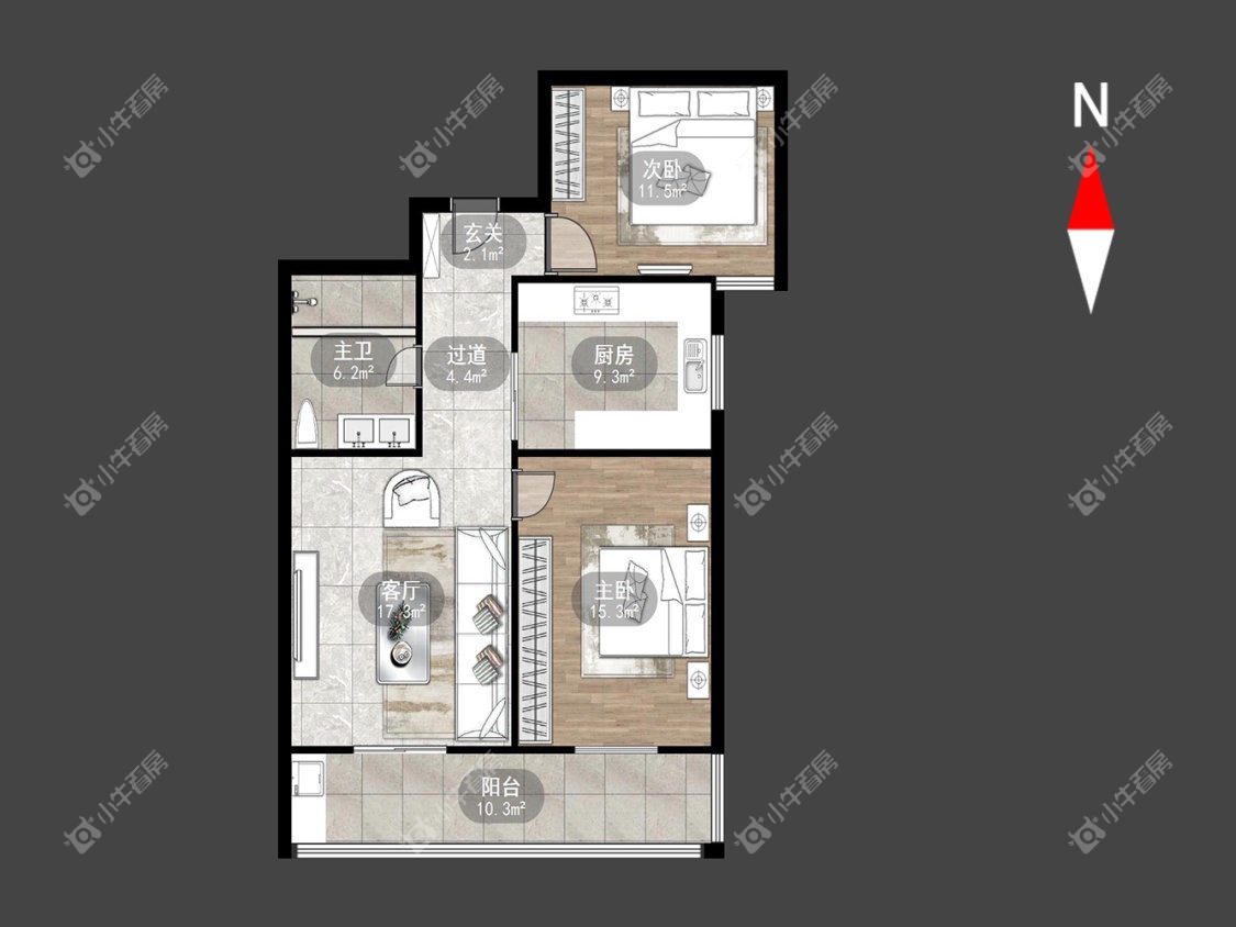 常州太湖明珠苑南苑在租房源室内图_小牛看房