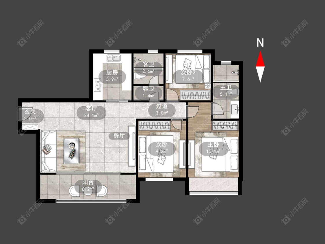 金科保利北郡花园房源户型图 常州金科保利北郡花园在售二手房源户型图_小牛看房