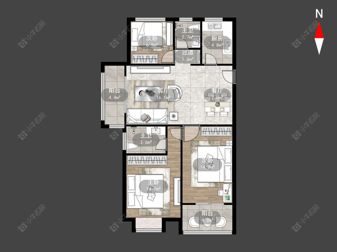 常州梧桐香郡二期在售二手房源户型图_小牛看房
