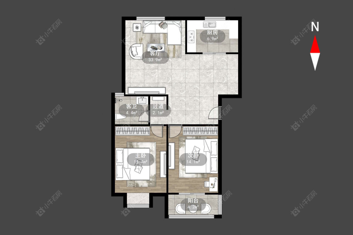 四季新城北苑房源户型图 常州四季新城北苑在售二手房源户型图_小牛看房