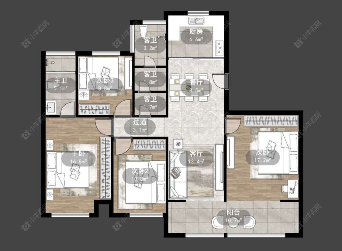 常州牡丹水岸首府在售二手房源户型图_小牛看房