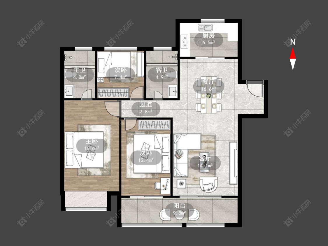 常州新城金郡(金坛)1区在售二手房源户型图_小牛看房