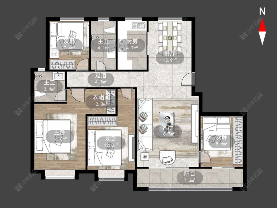 常州龙城金茂府西区在售二手房源户型图_小牛看房