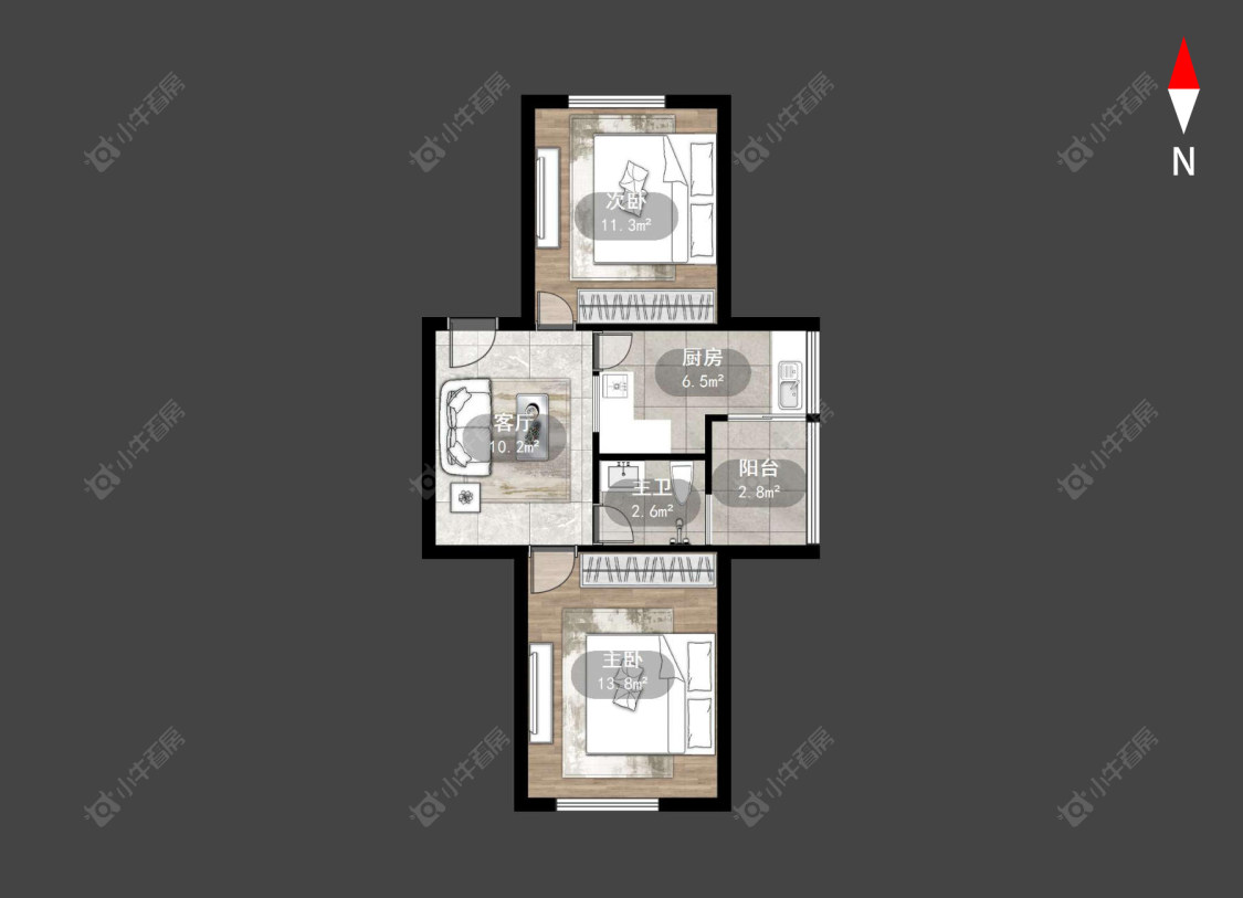 浦北新村房源户型图 常州浦北新村在售二手房源户型图_小牛看房