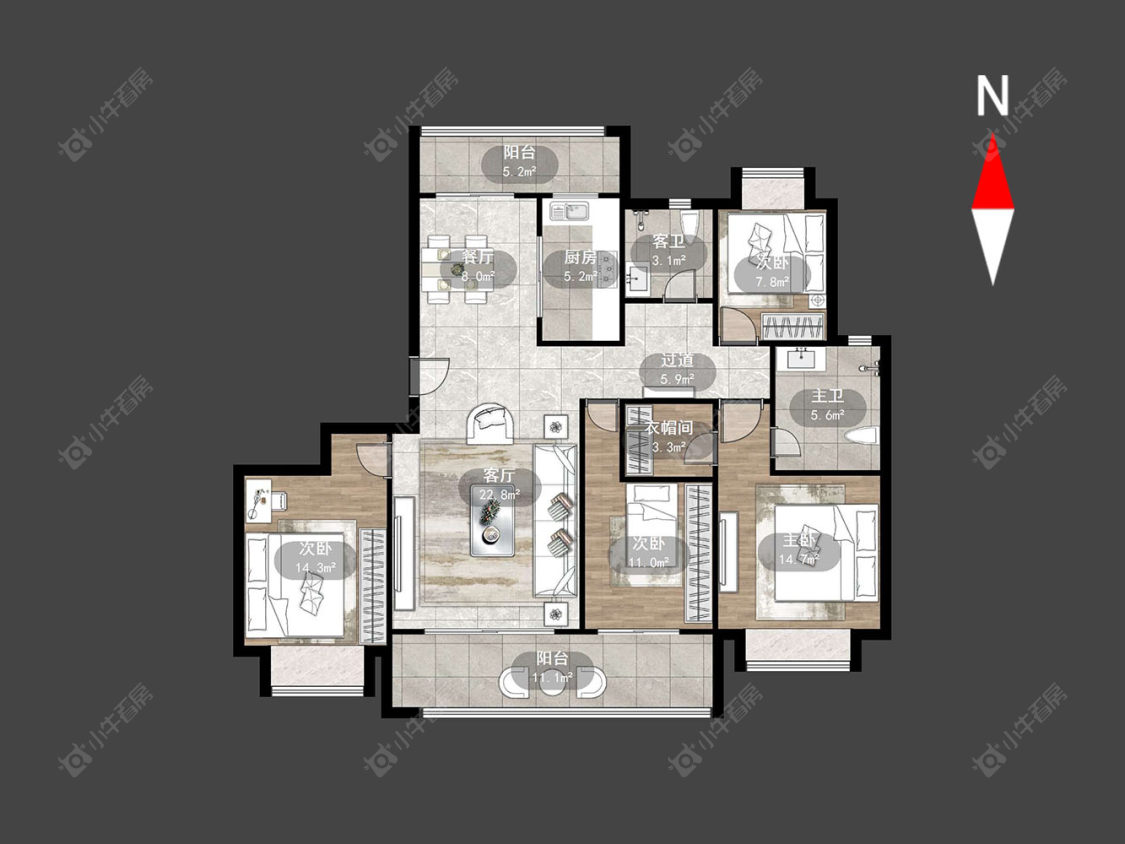 常州花语江南在售二手房源户型图_小牛看房
