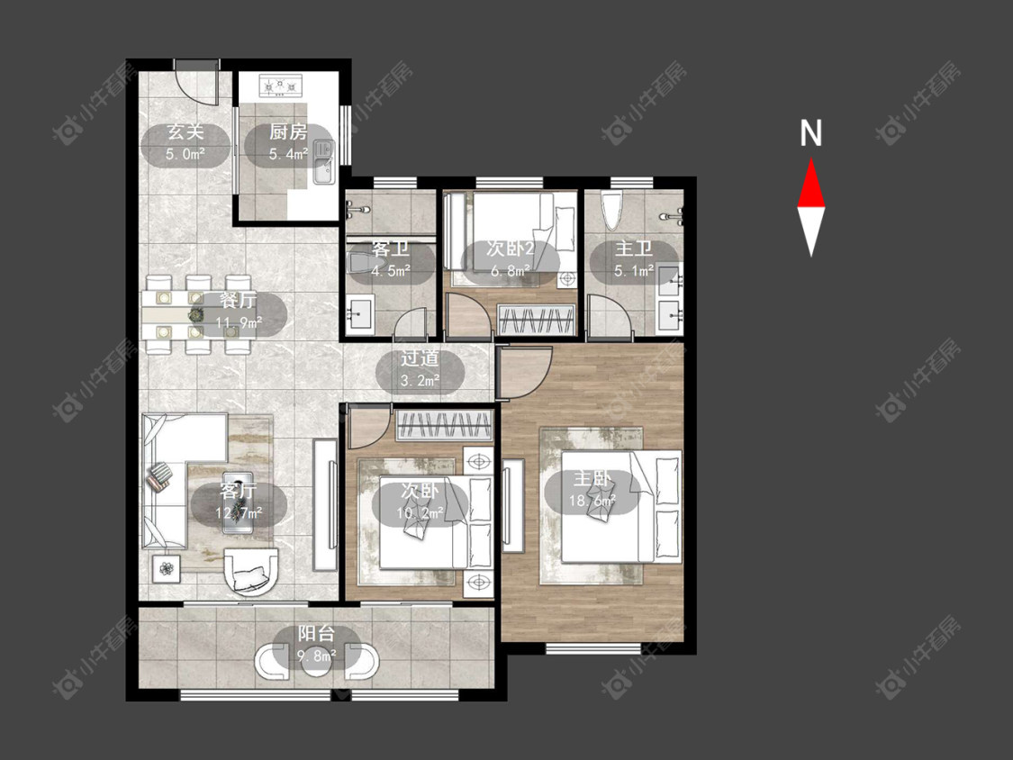 常州锦上香郡在售二手房源户型图_小牛看房