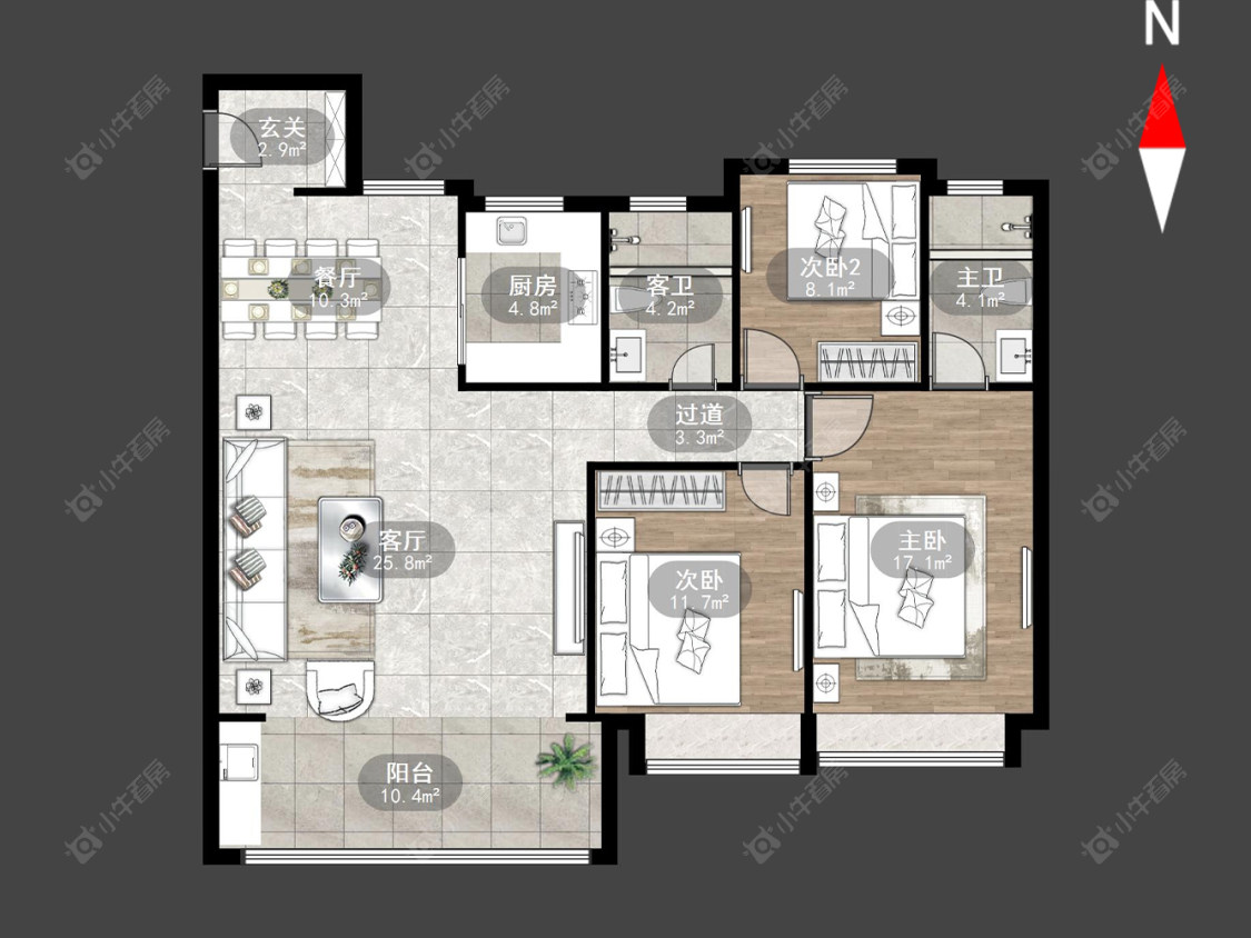 常州中海云樾里在售二手房源户型图_小牛看房