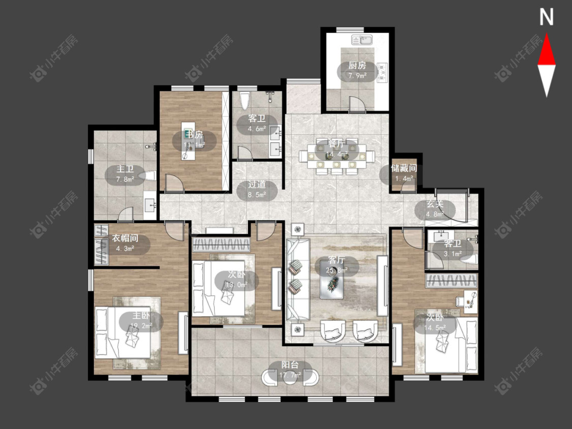 新城首府房源户型图 常州新城首府在售二手房源户型图_小牛看房
