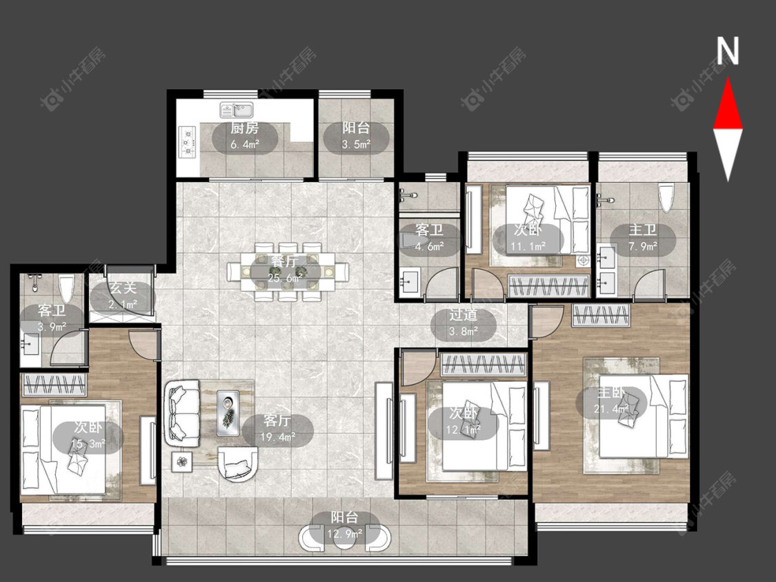 常州碧桂园新月时光在售二手房源户型图_小牛看房