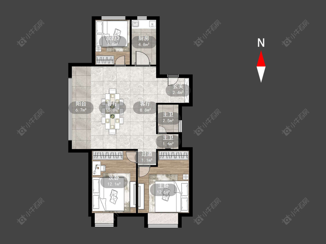 常州荷樾府在售二手房源户型图_小牛看房