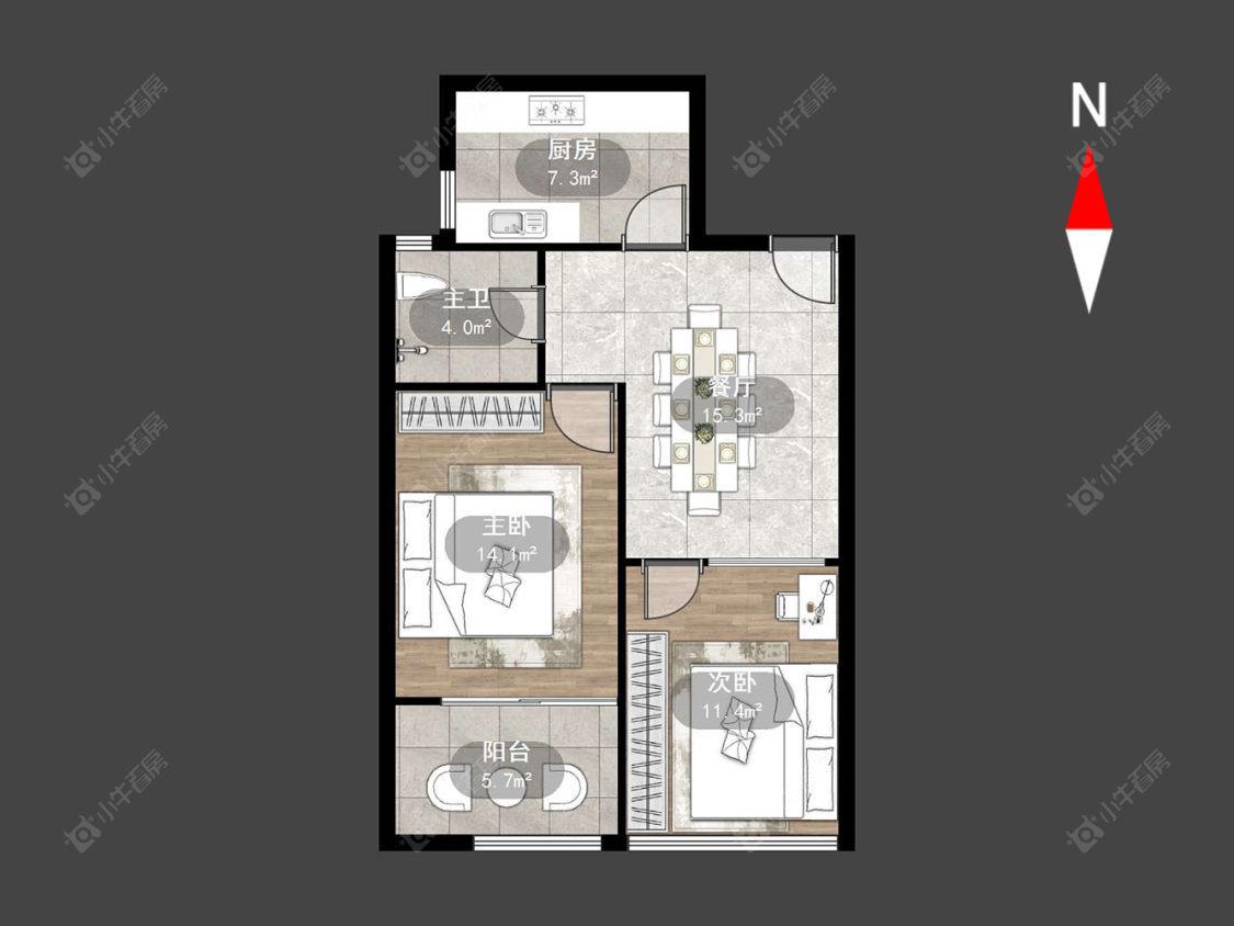 常州喜盈门花苑在售二手房源户型图_小牛看房