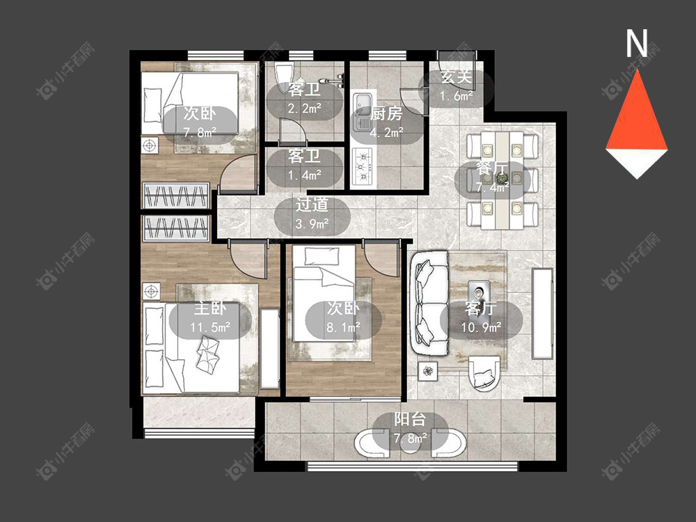 常州华盛品樾公馆在售二手房源户型图_小牛看房