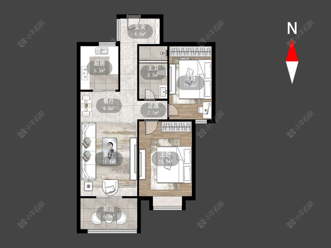 常州福地聚龙苑在售二手房源户型图_小牛看房