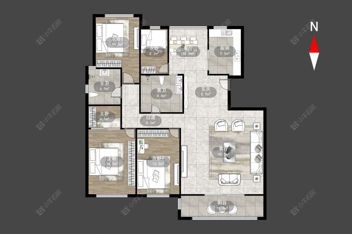 常州聚湖半岛在售二手房源户型图_小牛看房