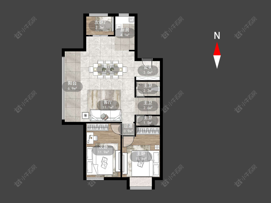 常州荷樾府在售二手房源户型图_小牛看房
