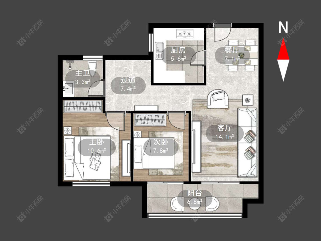 常州观湖名轩在售二手房源户型图_小牛看房
