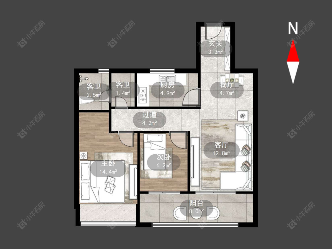 常州百馨西苑六期在售二手房源户型图_小牛看房