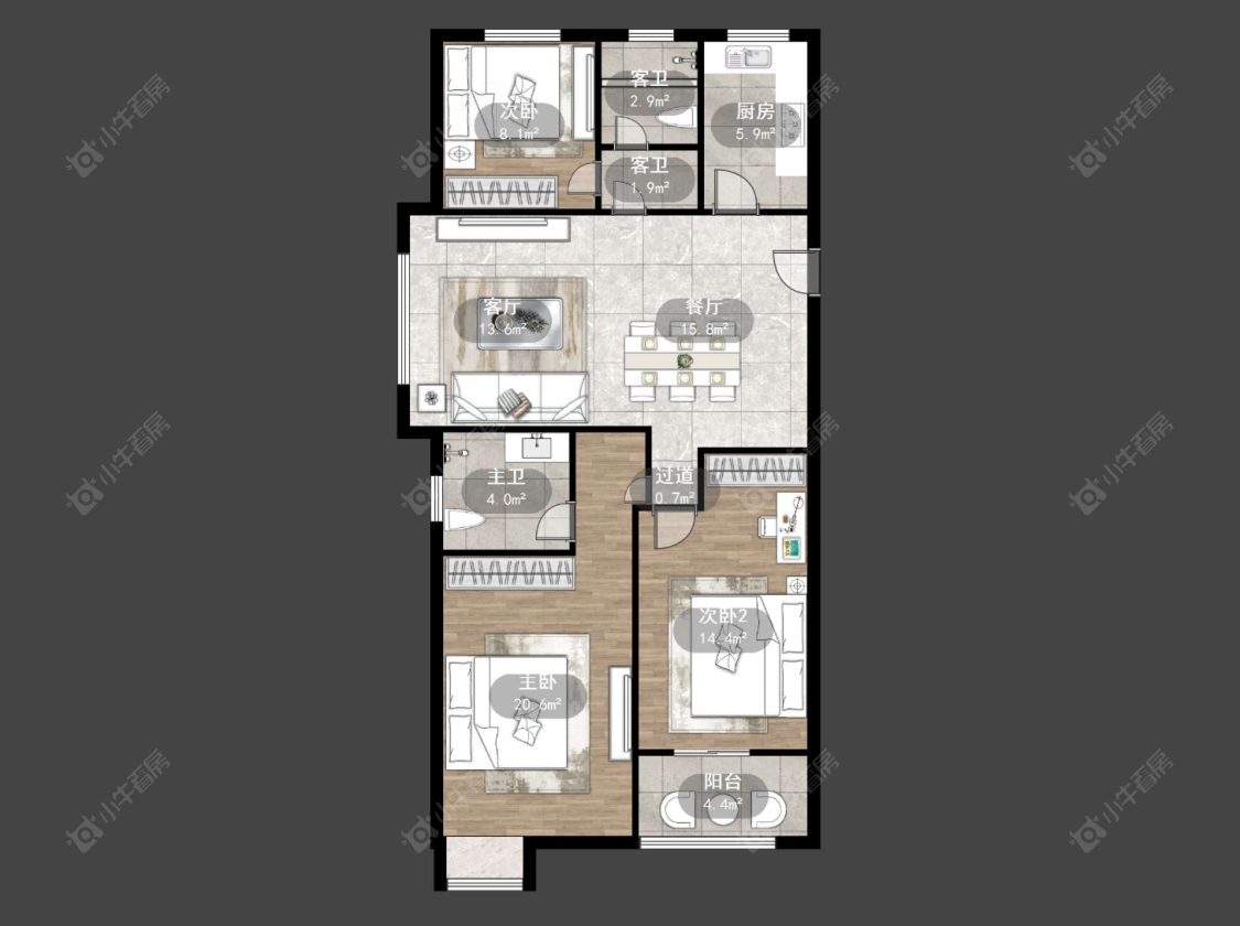 常州百馨西苑五期在售二手房源户型图_小牛看房
