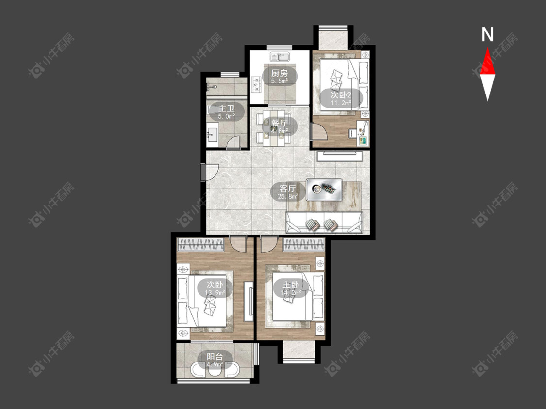 常州绿园爱舍南区在售二手房源户型图_小牛看房