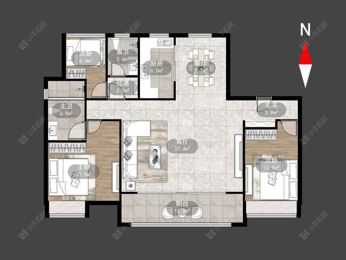 常州金茂·东城金茂悦在售二手房源户型图_小牛看房