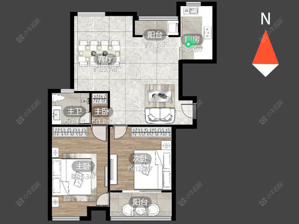 常州新城南都花海在售二手房源户型图_小牛看房