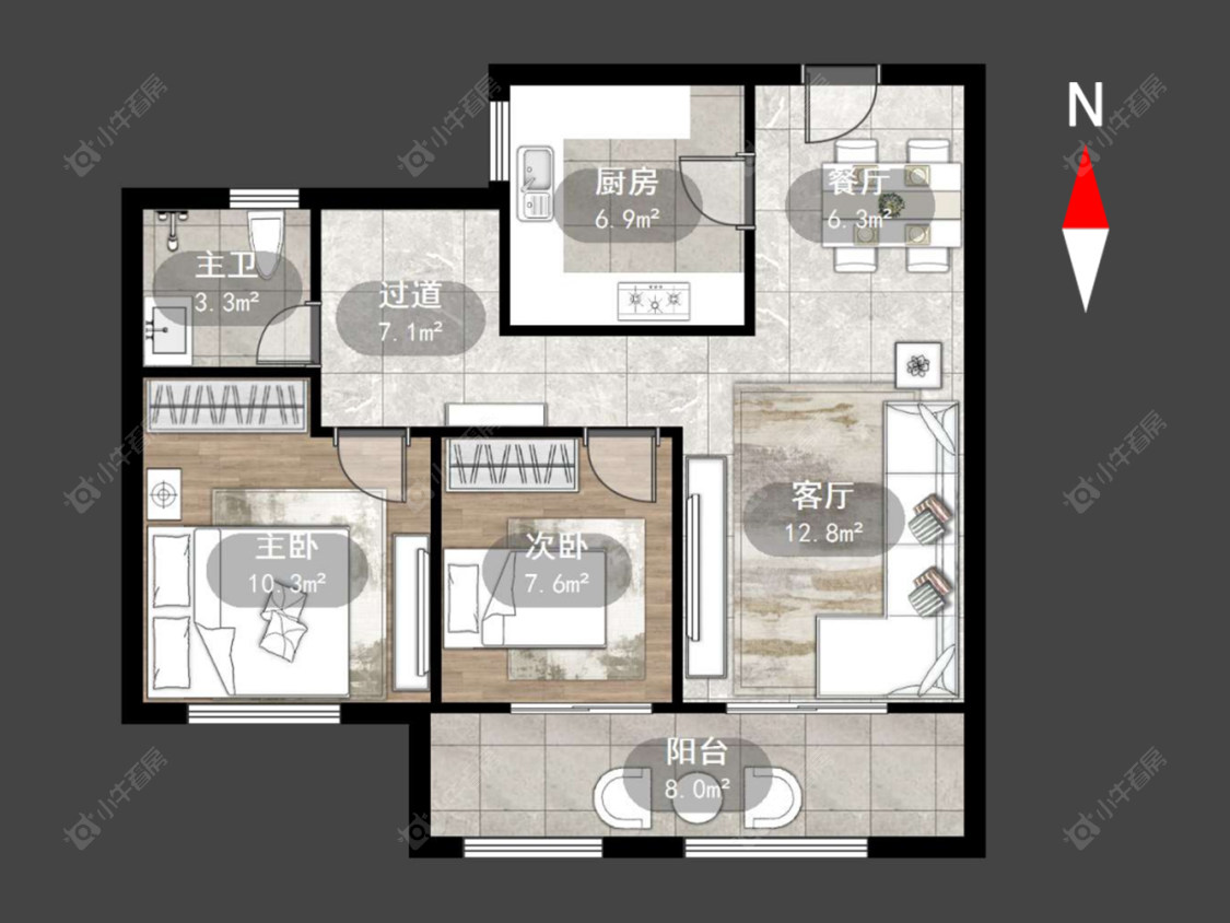 常州安欣花苑在售二手房源户型图_小牛看房