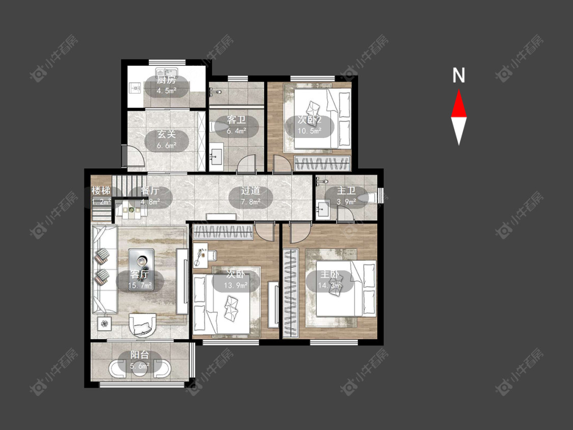 常州新闸花苑在售二手房源户型图_小牛看房