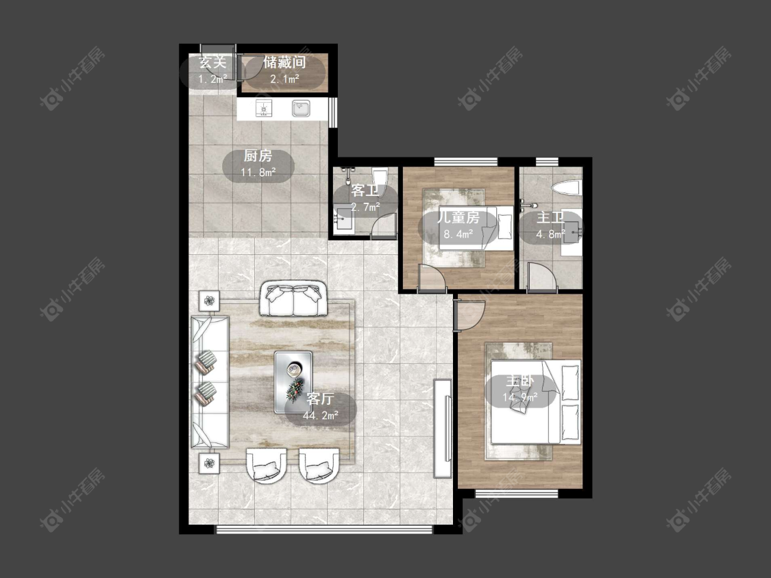 丹阳金茂晓棠在售二手房源户型图_小牛看房