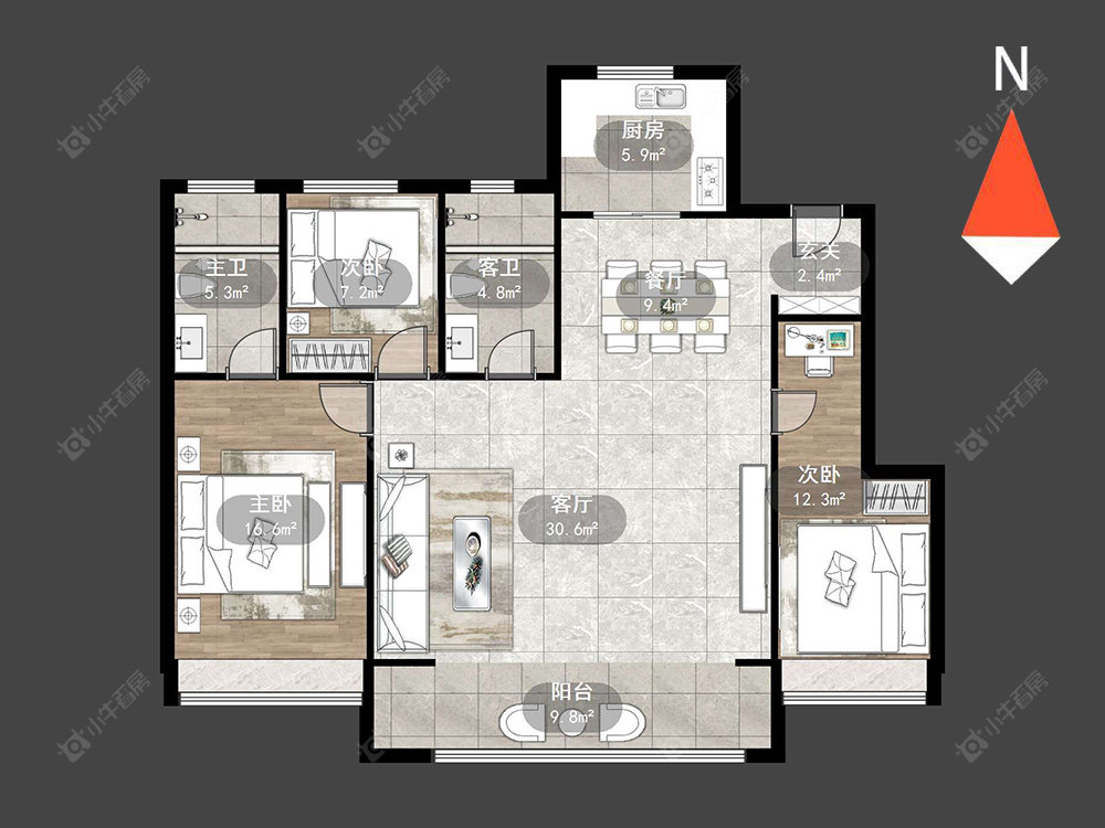 常州新城华宇悦隽公馆在售二手房源户型图_小牛看房