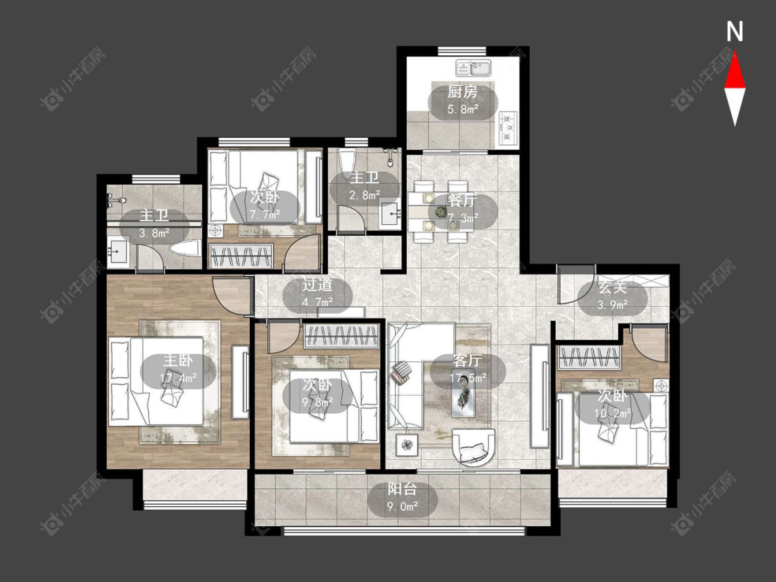 常州保利和光晨樾在售二手房源户型图_小牛看房