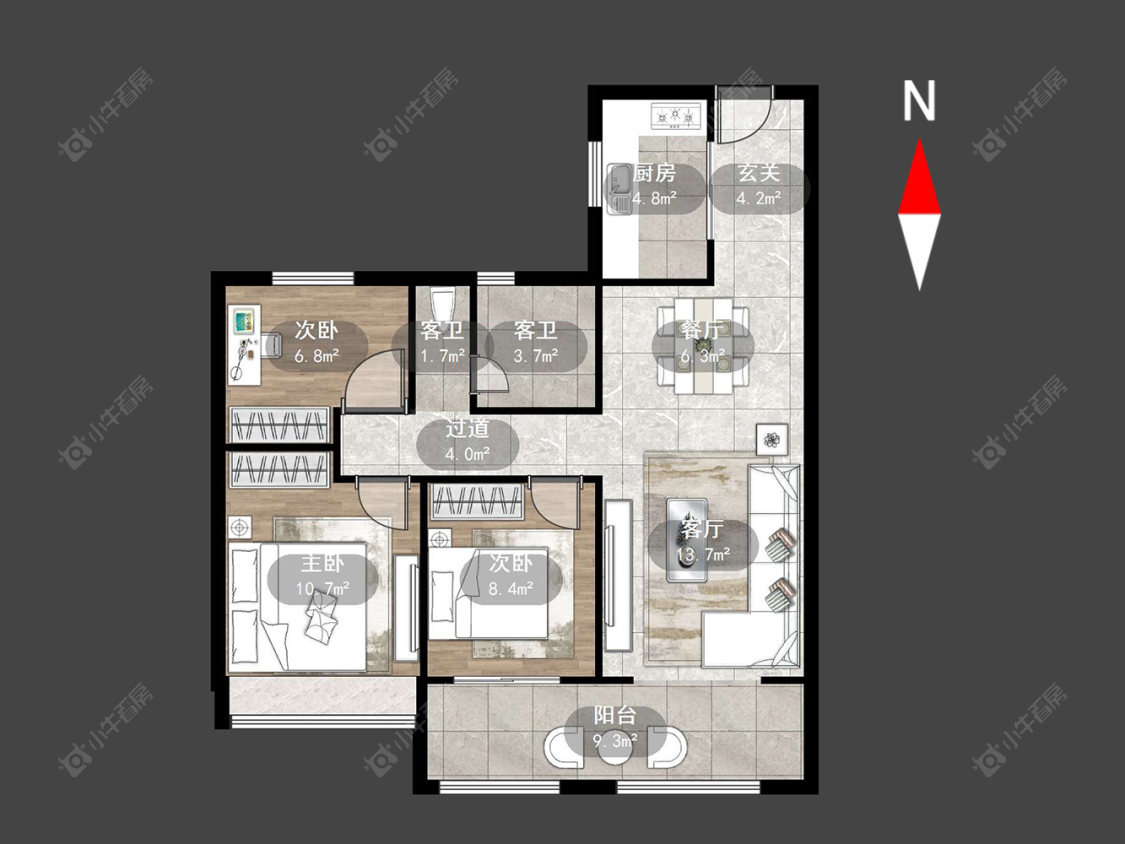 常州新城华宇悦隽公馆在售二手房源户型图_小牛看房