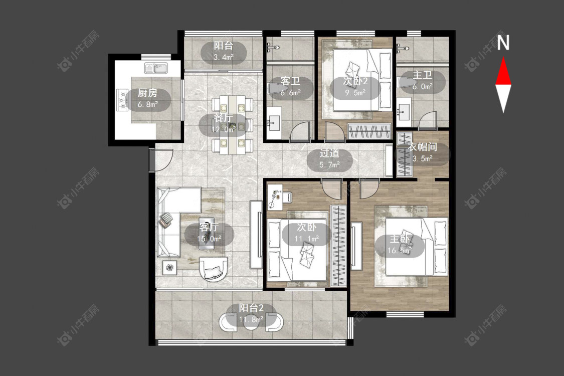常州聚湖雅苑在售二手房源户型图_小牛看房