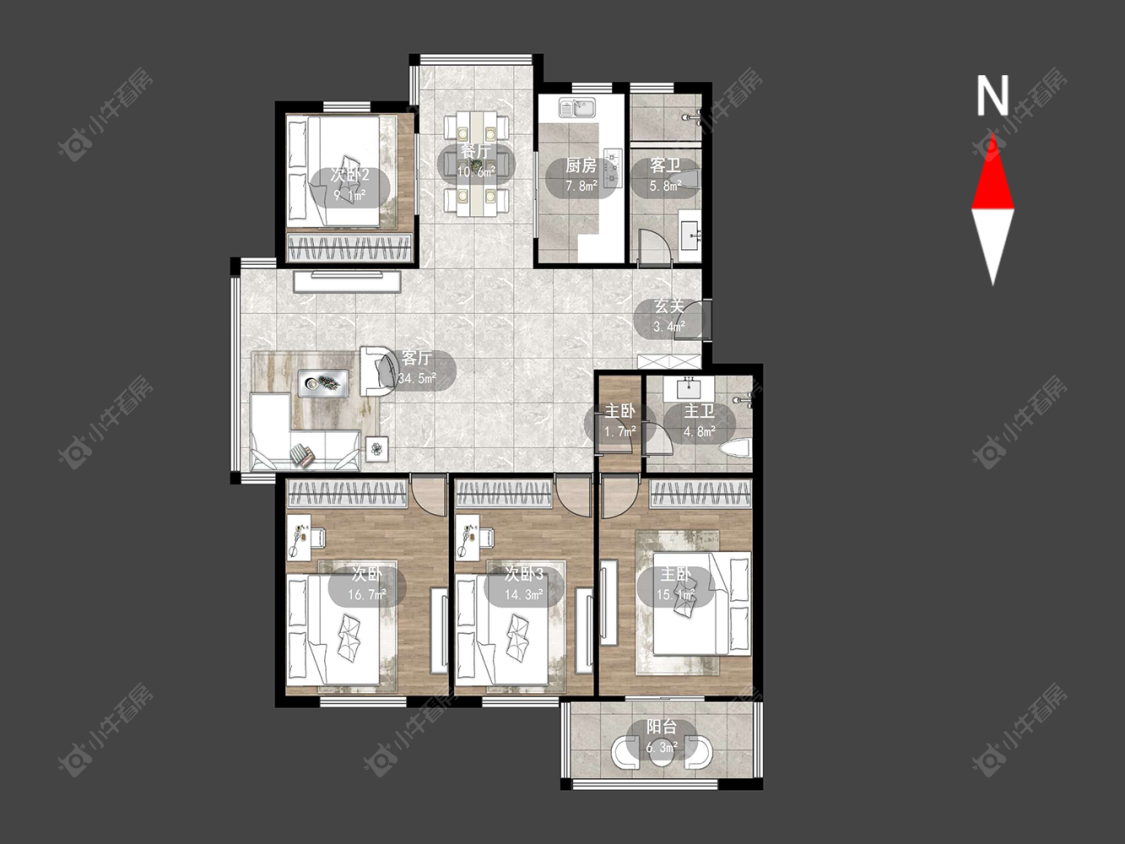 金梅花园南区房源户型图 常州金梅花园南区在售二手房源户型图_小牛看房