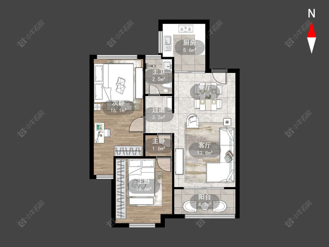 常州河枫御景花苑在售二手房源户型图_小牛看房