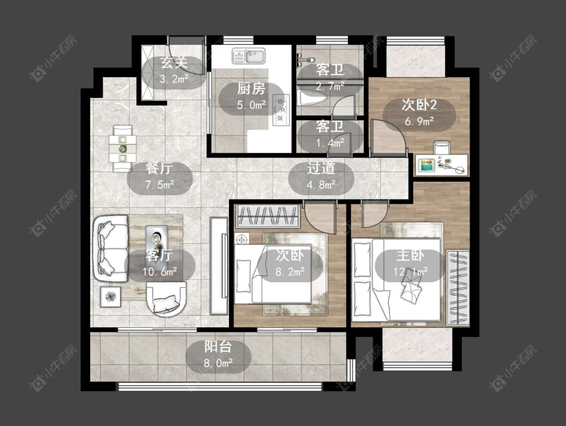 常州弘阳云峯在售二手房源户型图_小牛看房