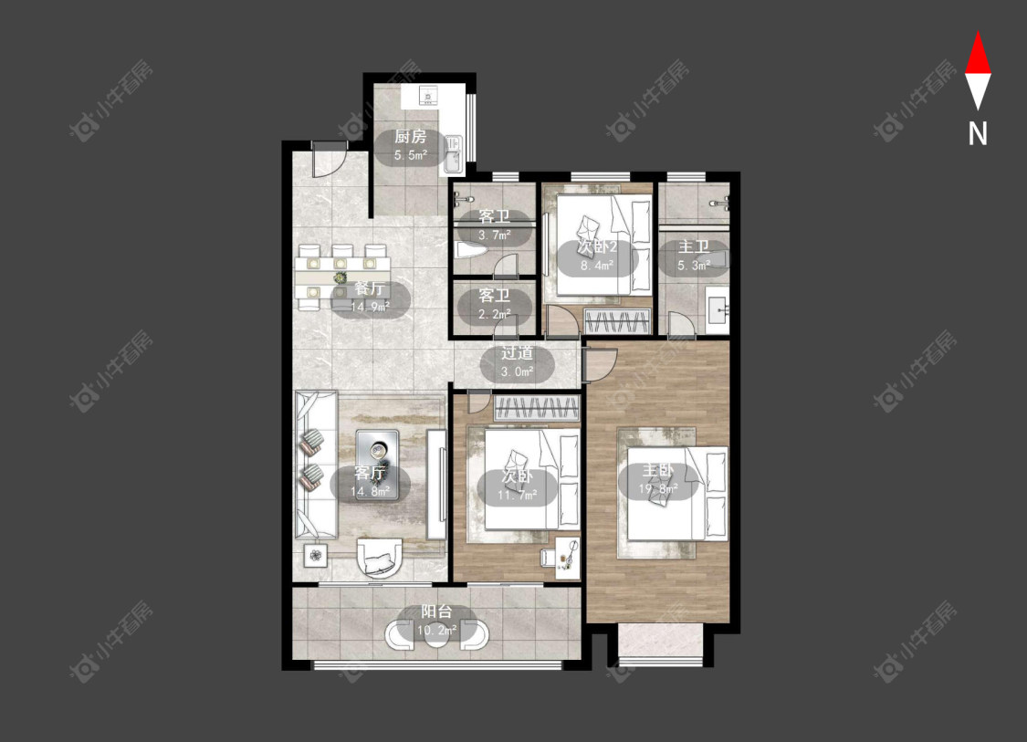 常州九洲玺在售二手房源户型图_小牛看房