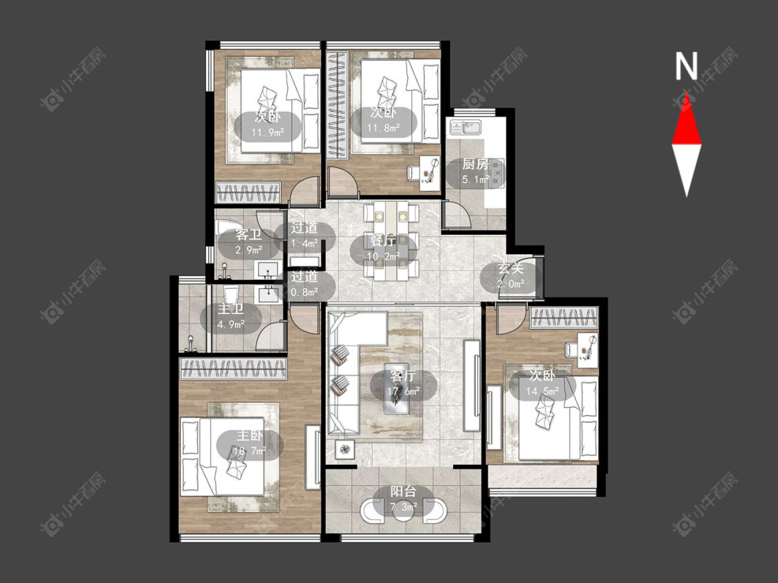 荣盛御府房源户型图 常州荣盛御府在售二手房源户型图_小牛看房