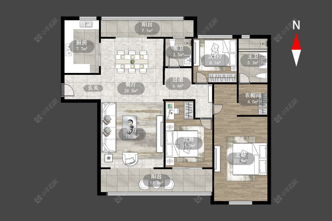 常州星河国际六区在售二手房源户型图_小牛看房