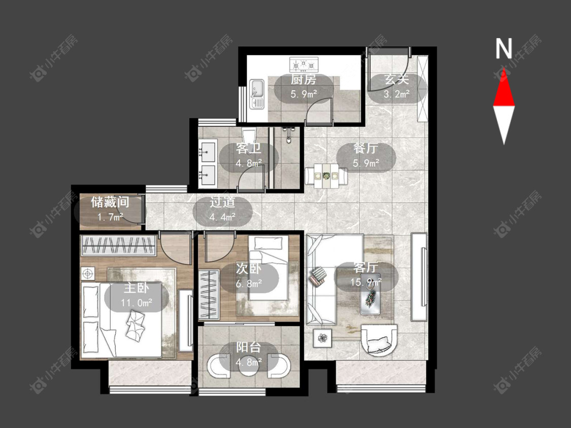 常州五星星韵城在售二手房源户型图_小牛看房