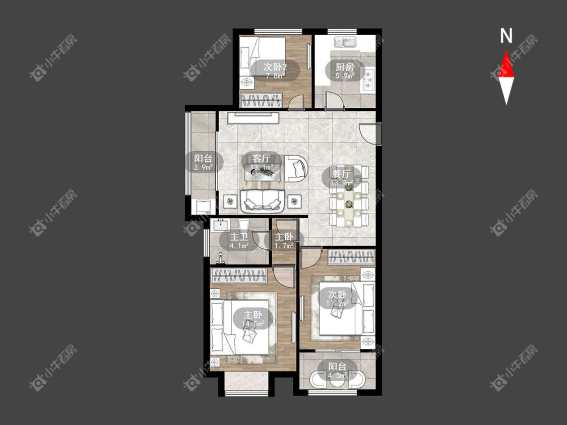 尚德花园房源户型图 常州尚德花园在售二手房源户型图_小牛看房