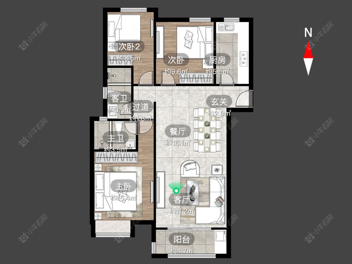 中海锦珑湾房源户型图 常州中海锦珑湾在售二手房源户型图_小牛看房
