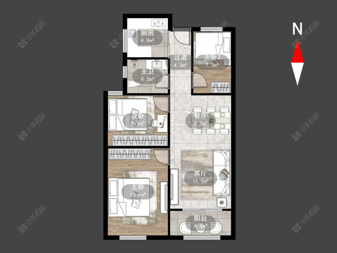 常州新城悠活城在售二手房源户型图_小牛看房