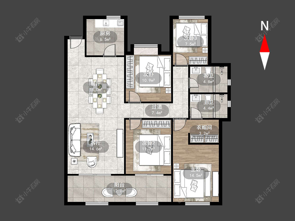 常州常发珑玥在售二手房源户型图_小牛看房