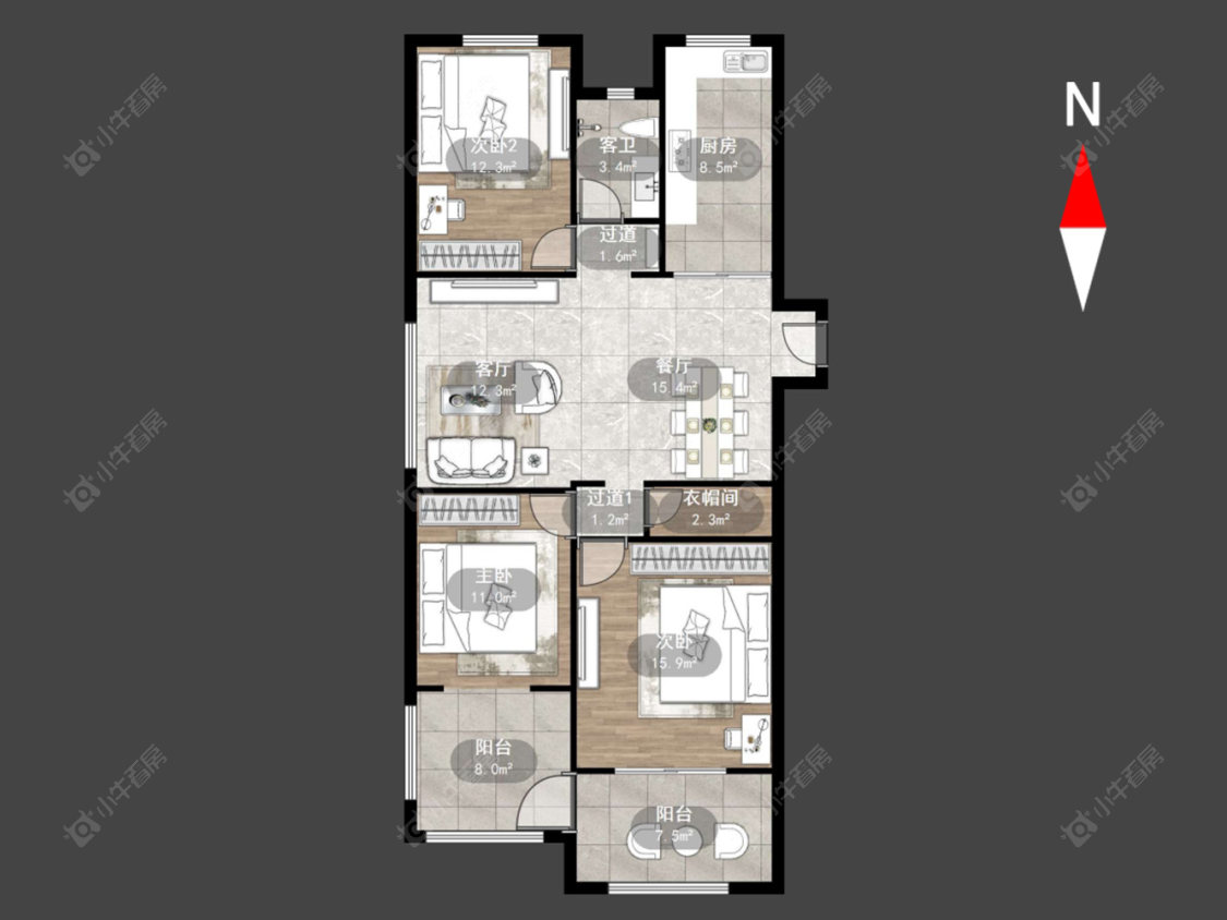 常州紫韵香庭二期在售二手房源户型图_小牛看房